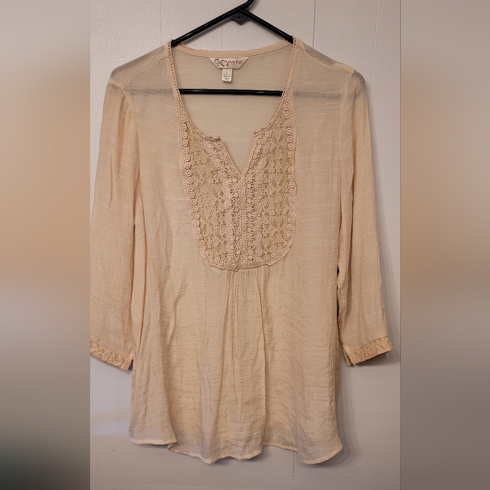 Krazy Kat Boho Top, Size Large